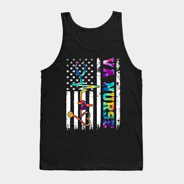 VA Nurse American Flag Independence Day Tank Top by JeanDanKe